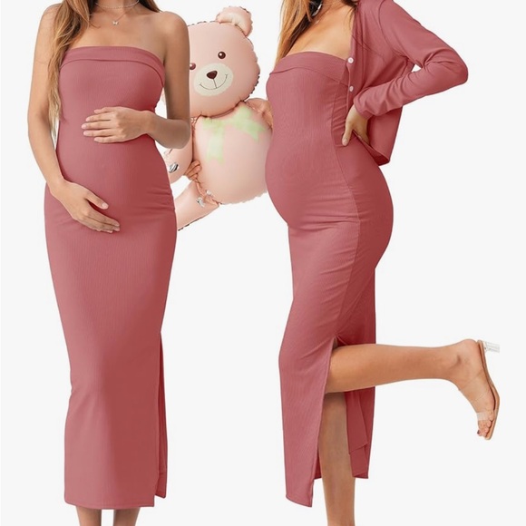 Pink Maternity Dress - Picture 3 of 3